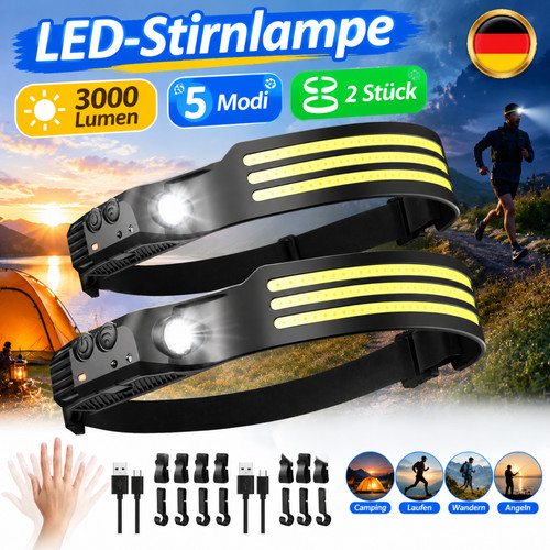 Led stirnlampe super hell - 2x,